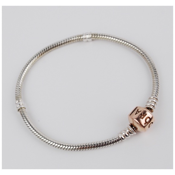 PANDORA Rose Gold Barrel Clasp Charm Bracelet PANDORA Rose Gold Barrel Clasp Charm Bracelet